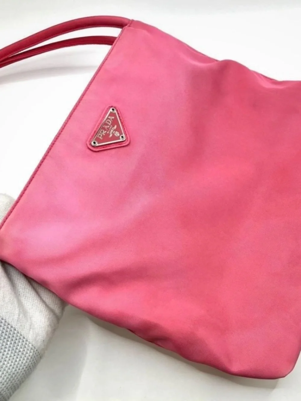 PRADA Tote Bag Pink Color Handbag Nylon - Used from Japan